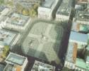 Photos aériennes de "Place" - Photo réf. 1755_24 - Gros plan sur la place Stanislas classe au Patrimoine Mondial de l'UNESCO. Les grilles du nord, de fer forg rhauss d'or, encadrent les fontaines de Neptune et d'Amphitrite.