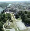 Photos aériennes de "esplanade" - Photo réf. 18083 - Saint-Florent, vu du ct Ouest, avec son esplanade joliment fleurie devant l'abbatiale.