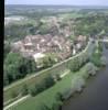 Photos aériennes de "rhin-rhone" - Photo réf. 9465 - Le canal Rhne-Rhin et avec en arrire plan, la centrale des Supermarchs Intermarch.