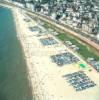 Photos aériennes de "plage" - Photo réf. 56482 - Cabanes de plage et baigneur sur les plages du Havre Sainte Adresse.