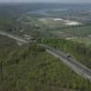 Photos aériennes de "autoroute" - Photo réf. N009454 - Le long de l'autoroute A13, la silhouette du chteau Robert-le-Diable.