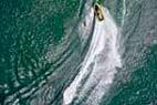 Photos aériennes de Indéterminée (Gironde) (33) | Gironde, Aquitaine, France - Photo réf. C088736 - Un Jet Ski lanc  toute vitesse sur un lac en Gironde.