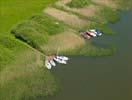Photos aériennes de "Etang" - Photo réf. T100678 - Des bateaux de plaisance amarrs dans l'Etang de la Blanche Chausse, une branche de l'Etang du Stock.