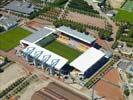 Photos aériennes de "solaires" - Photo réf. U100037 - Le Stade Geoffroy-Guichard dont la toiture de la tribune officielle est recouverte de quelques 2600m de panneaux solaires.