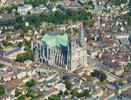 Photos aériennes de "dame" - Photo réf. U100489 - Les clochers vieux et neuf de la Cathdrale Notre-Dame de Chartres classe au Patrimoine Mondial de l'UNESCO.