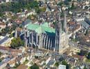 Photos aériennes de "dame" - Photo réf. U100490 - Les clochers vieux et neuf de la Cathdrale Notre-Dame de Chartres classe au Patrimoine Mondial de l'UNESCO.