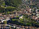 Photos aériennes de "2000" - Photo réf. U108171 - Les chteaux de Bellinzona figurent depuis l'an 2000 sur la liste du patrimoine culturel mondial de l'UNESCO.
