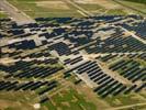 Photos aériennes de "2011" - Photo réf. U112206 - Le chantier d'installation de la plus puissante centrale photovoltaique du monde sur l'ancienne base arienne 136 de Toul-Rosires par EDF Energies Nouvelles au 1er Aot 2011.