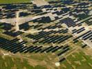 Photos aériennes de "photovoltaique" - Photo réf. U112207 - Le chantier d'installation de la plus puissante centrale photovoltaique du monde sur l'ancienne base arienne 136 de Toul-Rosires par EDF Energies Nouvelles au 1er Aot 2011.