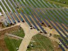 Photos aériennes de "photovoltaique" - Photo réf. U113136 - Le chantier d'installation de la plus puissante centrale photovoltaique du monde sur l'ancienne base arienne 136 de Toul-Rosires par EDF Energies Nouvelles au 29 Aot 2011.