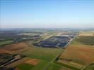 Photos aériennes de "electricite" - Photo réf. U115342 - Le chantier d'installation de la plus puissante centrale photovoltaique du monde sur l'ancienne base arienne 136 de Toul-Rosires par EDF Energies Nouvelles au 28 Septembre 2011.