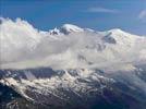 Photos aériennes de "blanc" - Photo réf. E119488 - Le Mont-Blanc et l'Aiguille du Midi