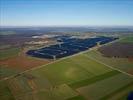 Photos aériennes de "Solaire" - Photo réf. U115351 - Le chantier d'installation de la plus puissante centrale photovoltaique du monde sur l'ancienne base arienne 136 de Toul-Rosires par EDF Energies Nouvelles au 16 Janvier 2012.