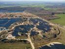 Photos aériennes de "Solaire" - Photo réf. U115360 - Le chantier d'installation de la plus puissante centrale photovoltaique du monde sur l'ancienne base arienne 136 de Toul-Rosires par EDF Energies Nouvelles au 16 Janvier 2012.
