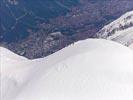 Photos aériennes de "blanc" - Photo réf. E142365 - Corde redescendant du sommet du Mont-Blanc