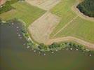 Photos aériennes de "Etang" - Photo réf. E146467 - L'tang de Welschhof et ses dizaines de cabanes de pcheurs